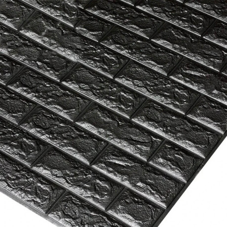 Revestimiento 3D Placas Autoadhesivas 70x77cm Pvc 8mm Negro