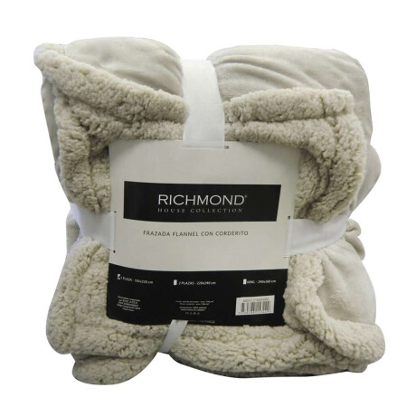 Frazada Flannel con Corderito 2 Plazas Richmond 220 x 240 cm Beige