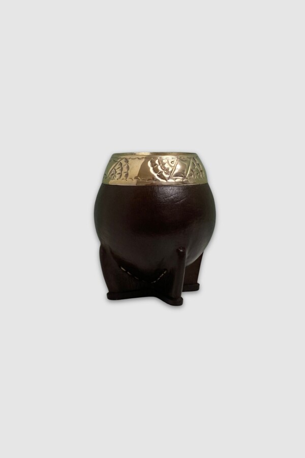 Mate con boquilla de plata Marrón