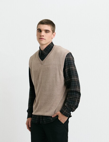 470885 CHALECO HARRINGTON LABEL Tostado