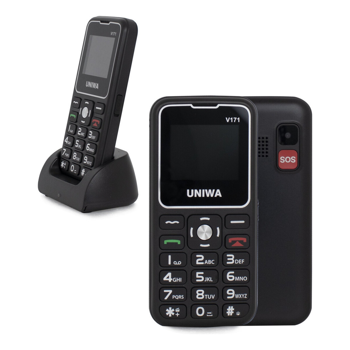 Celular Uniwa Senior Con Boton Sos Ideal Adultos Mayores Linea Claro - Variante Color Negro 