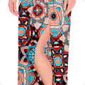 PantalÃ³n Palazzo Elastizado Estampado con Abertura M3