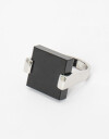 Anillos Medianos y Grandes Acrilico Anillo Grande De Metal Con Piedra - Plateado