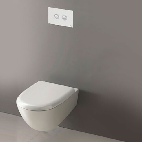 CISTERNA EMBUTIDA Y SOPORTE PARA INODORO SUSPENDIDO PARA MURO SOLIDO + BOTON PULSADOR PLACA CRISTAL BLACK Y KIT DE INSTALACION. 000