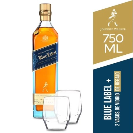 Pack Whisky Johnnie Walker Blue Label 750ML + 2 Vasos 001