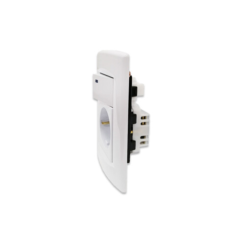 Plaqueta armada int.unipolar + schuko blanco Sica SK3476