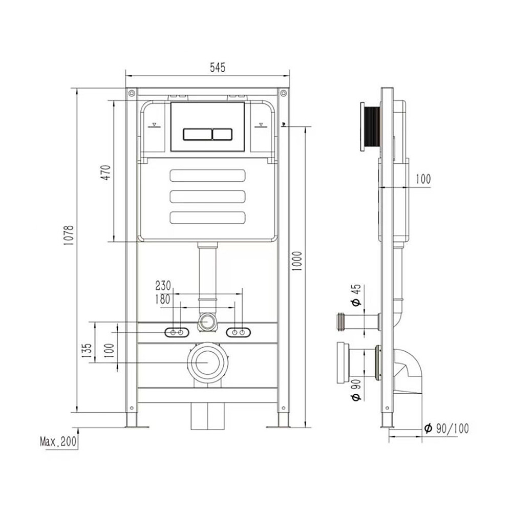 TANQUE DE AGUA PARA INODORO + PANEL (ABS) NEGRO Tanque De Agua Para Inodoro + Panel (abs) Negro