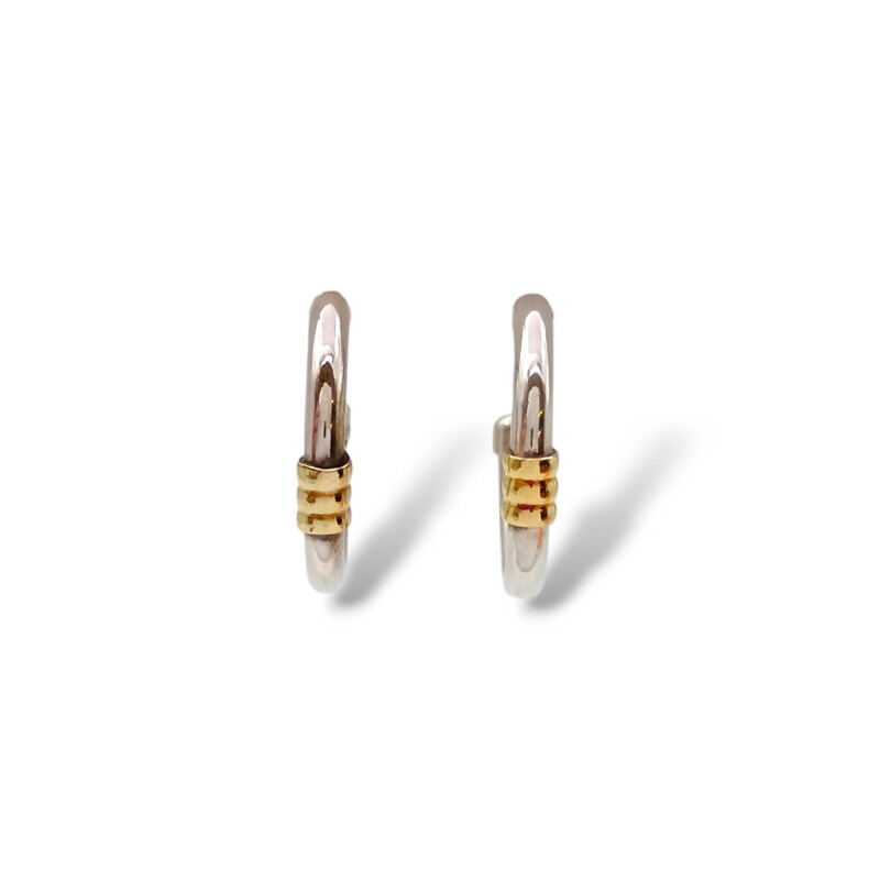 Caravanas Aro 3/4-Plata y oro-Sin piedra-CA5002 sinpiedra