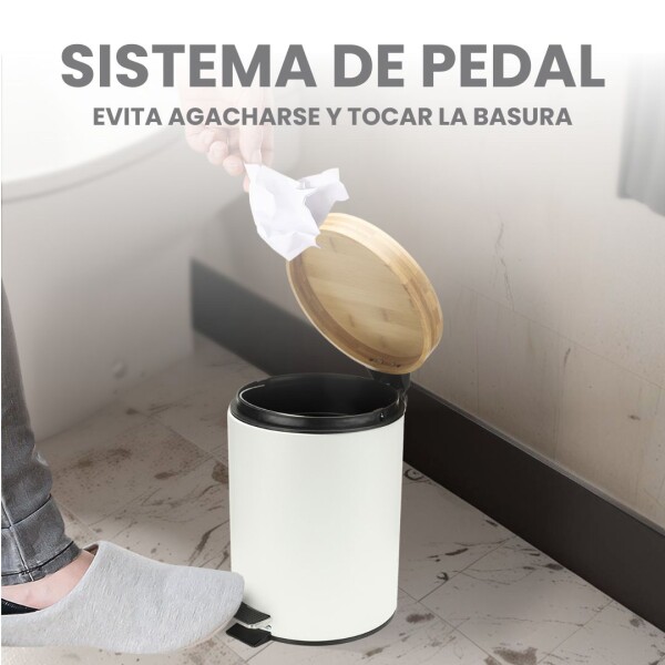 Cesto de basura 3 Litros Residuos Papelera Extraíble Acero Inoxidable Blanco CB007 Cesto de basura 3 Litros Residuos Papelera Extraíble Acero Inoxidable Blanco CB007