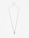 Collares Largos Metal Collar Largo Inicial V - Plateado Rodio