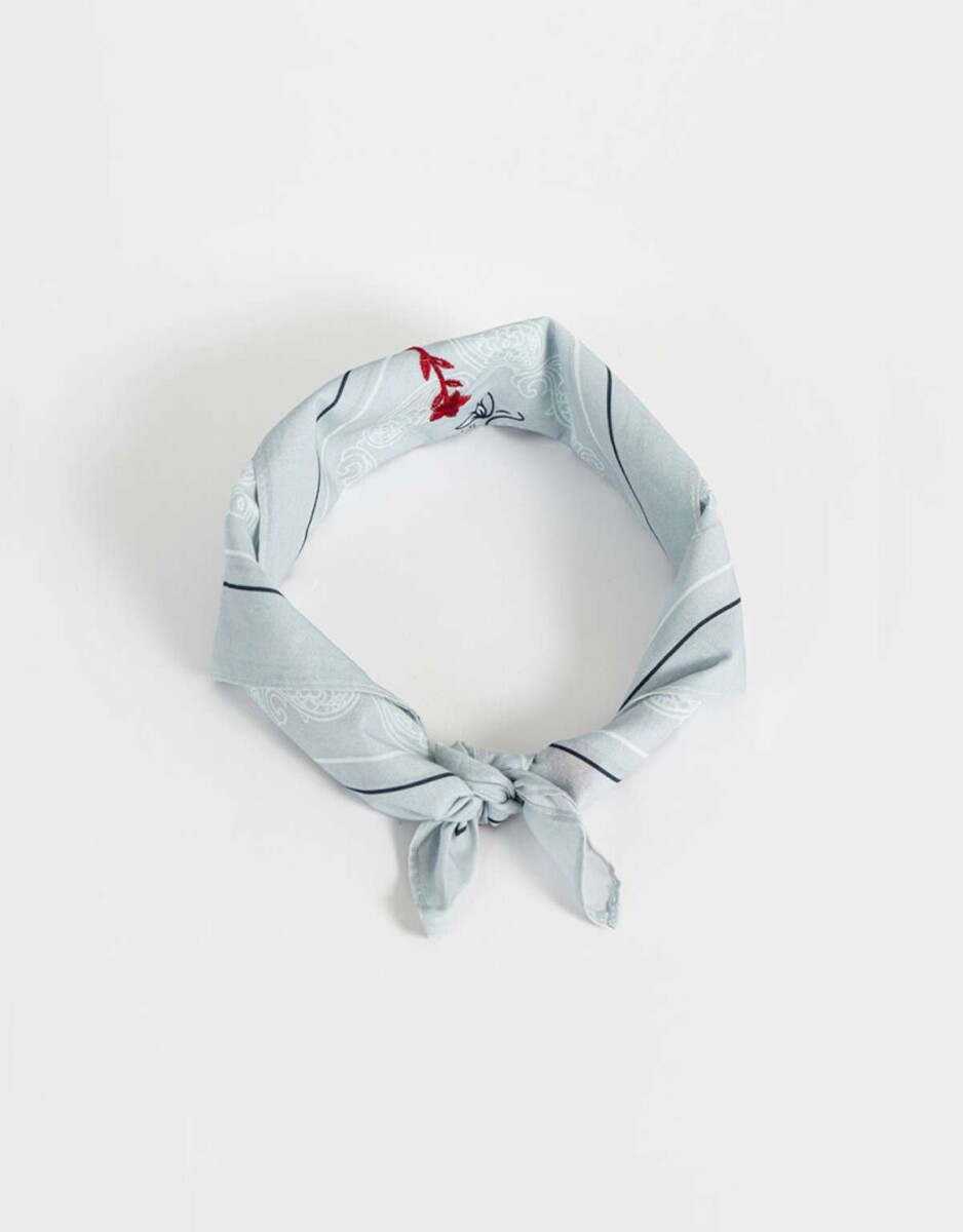 Pañuelo Paisley Florcitas - Azul Celeste 