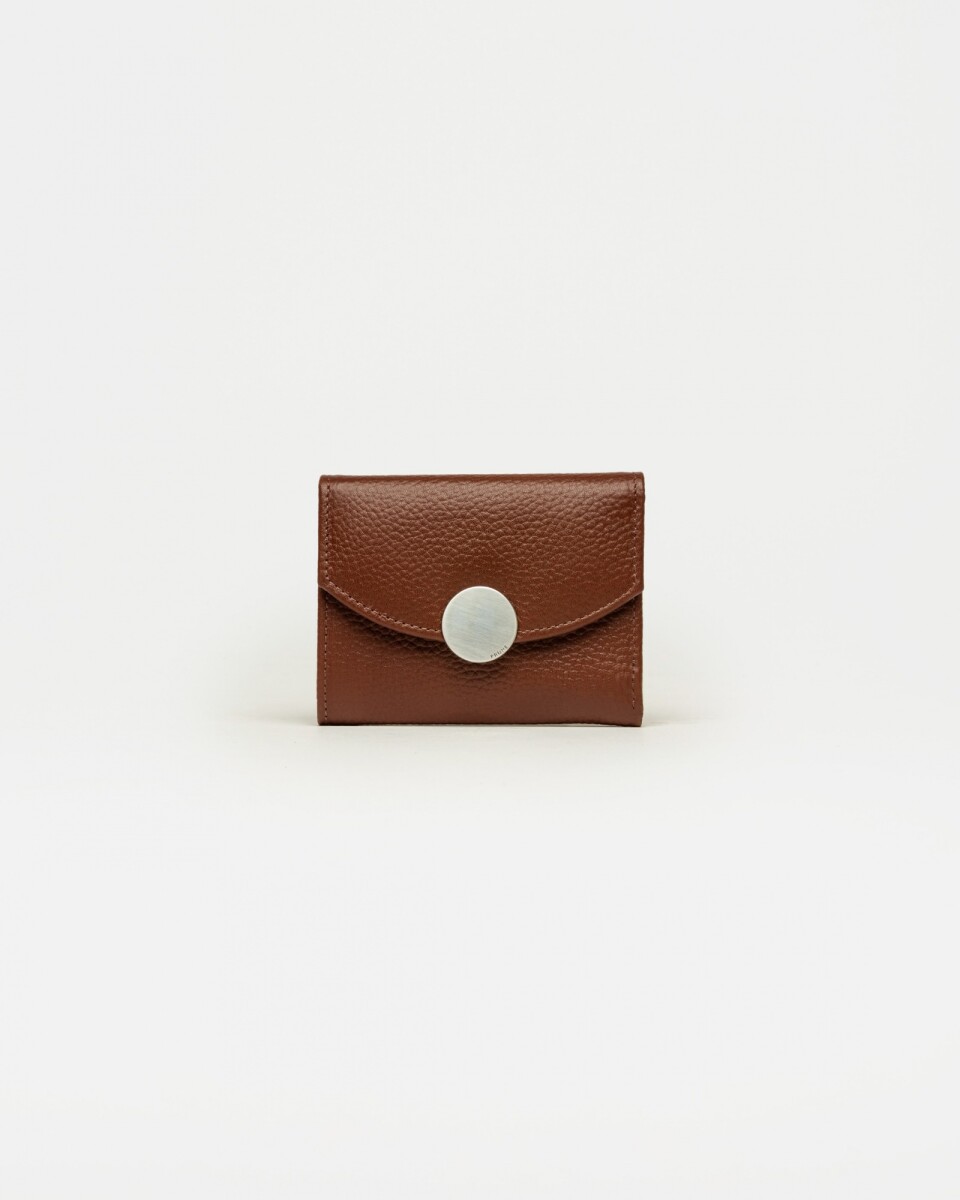 Billetera The Circle en cuero graneado - Tabaco 