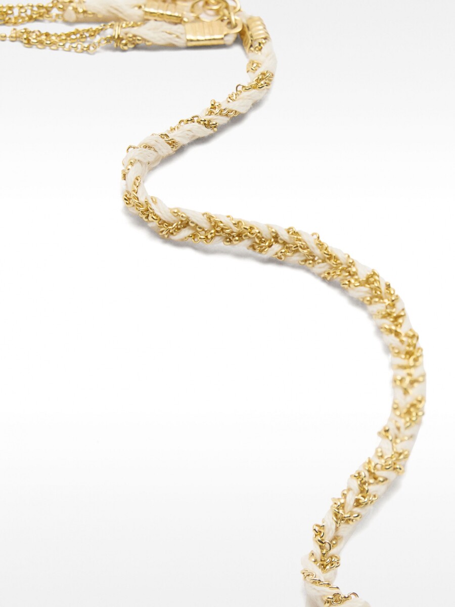 Pulsera Con Cordón Entrelazado blanco