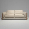 Sofa 3 cuerpos - Madera cinamomo - Tela Tramada Beige Sofa 3 cuerpos - Madera cinamomo - Tela Tramada Beige