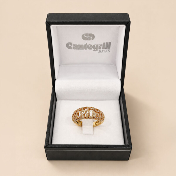 Anillo Serina de Oro Amarillo 18k con Brillantes Anillo Serina de Oro Amarillo 18k con Brillantes