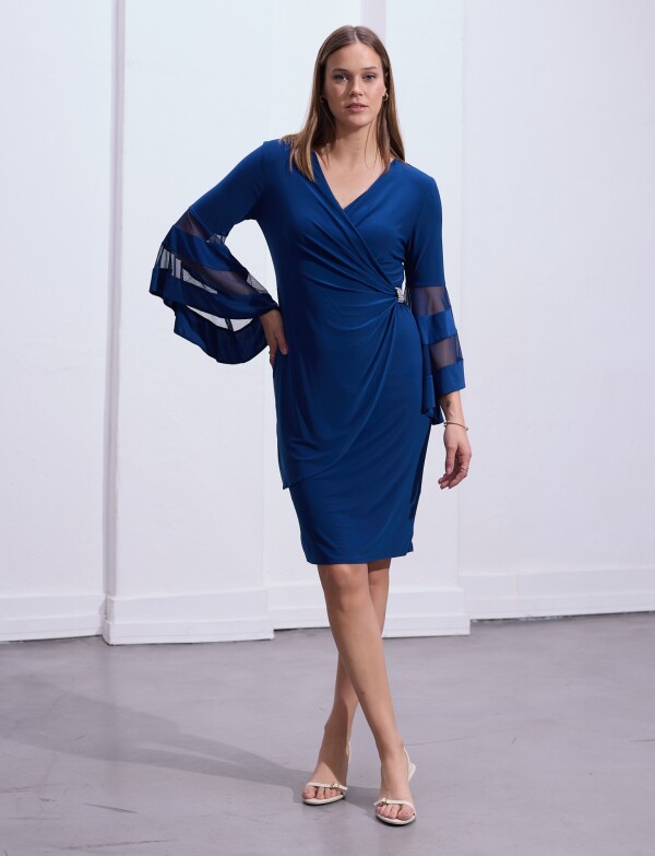 Vestido Noche Broche AZUL