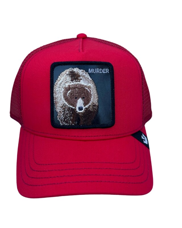 Gorra Goorin Bros Trucker Baseball - The Murder Bear Rojo