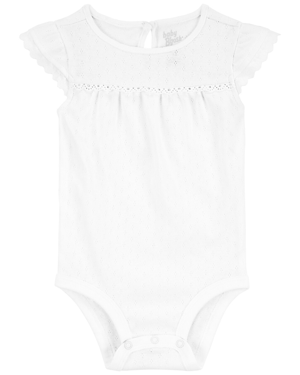 Body de algodón calado, blanco 