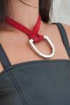 Estribo Tiento Necklace Frambuesa Plateado