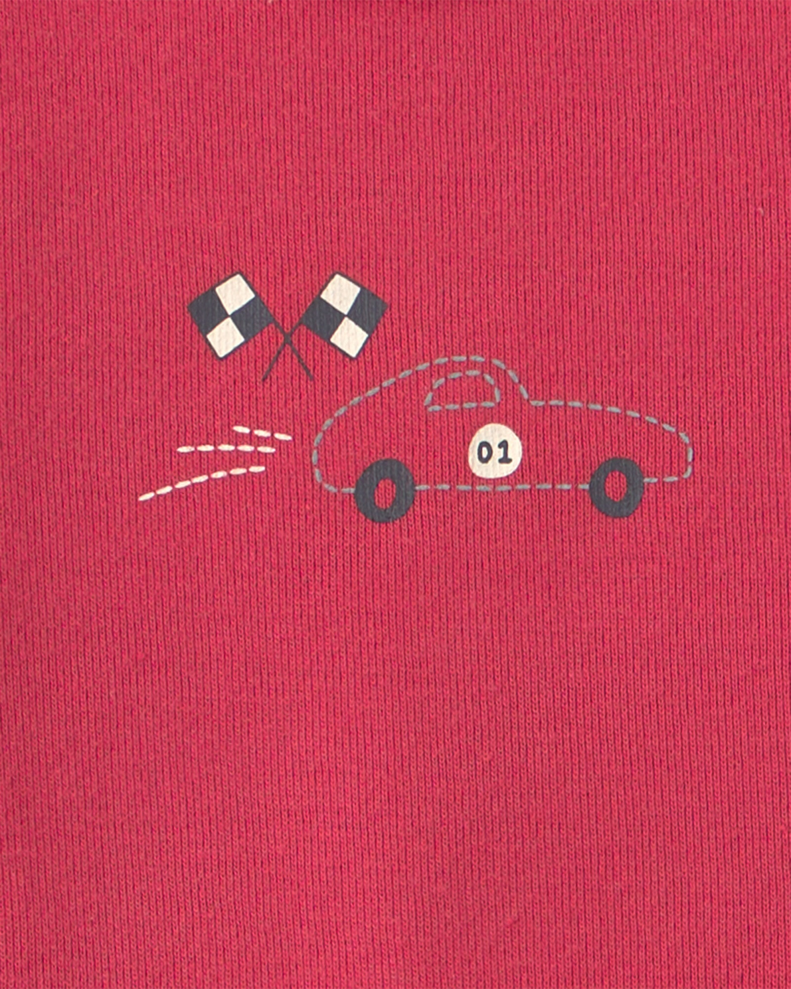 Set tres piezas de algodón, pantalón y bodies, gris y rojo, diseño autos de carrera Sin color