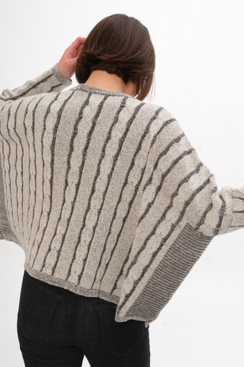 Sweater Oceano Crop Crudo/Negro