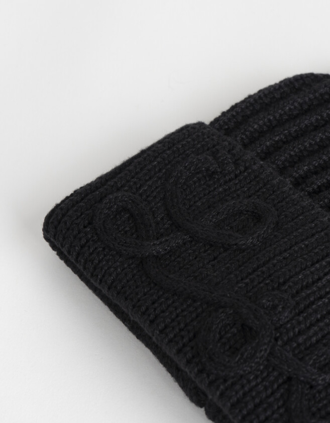 Gorro Gorro Tejido Bordado - Negro