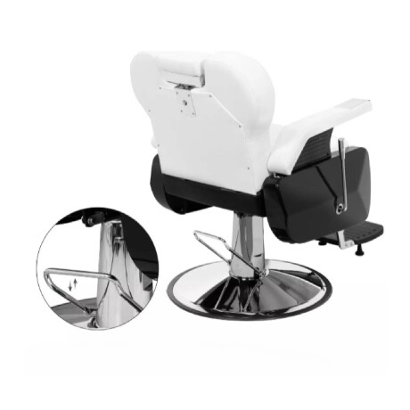 Sillon de Peluqueria Barberia Hidraulico Reclinable Ecocuero Blanco