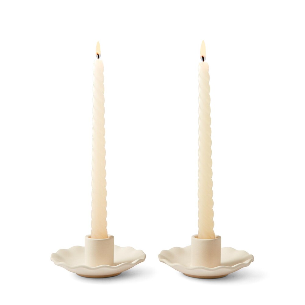 SET 2 CANDELABROS 4333 NATURAL/BEIGE CERÁMICA 43331901