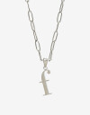Cadena Corta con Dije Letras Collar De Acero Con Inicial F - Plateado