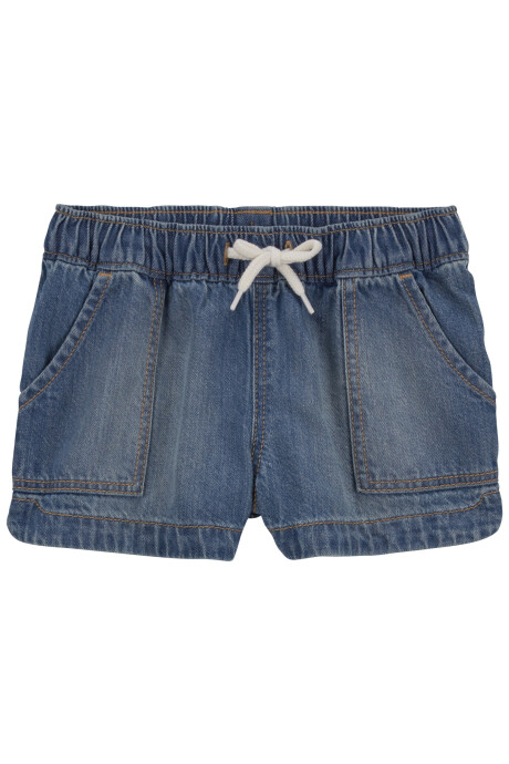 Short jean con cordón Sin color