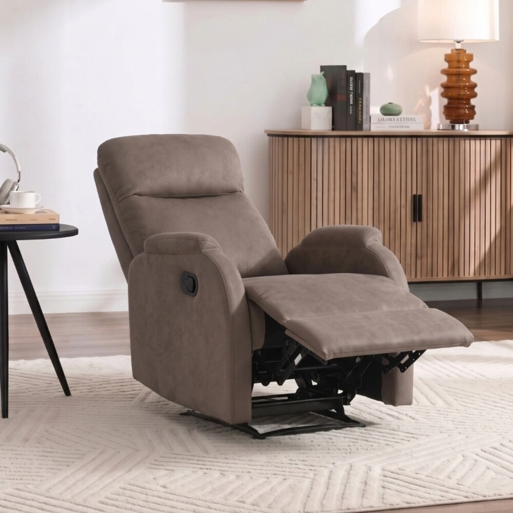 Sillón Recliner 1 Cuerpo Cuero Sintético - Adri Marrón