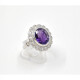 Anillo En Oro Blanco 18K Con Brillantes E Importante Amatista Anillo En Oro Blanco 18K Con Brillantes E Importante Amatista