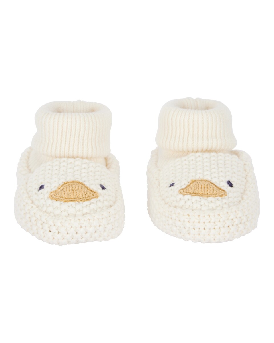 Escarpines de algodón a crochet, diseño pato 
