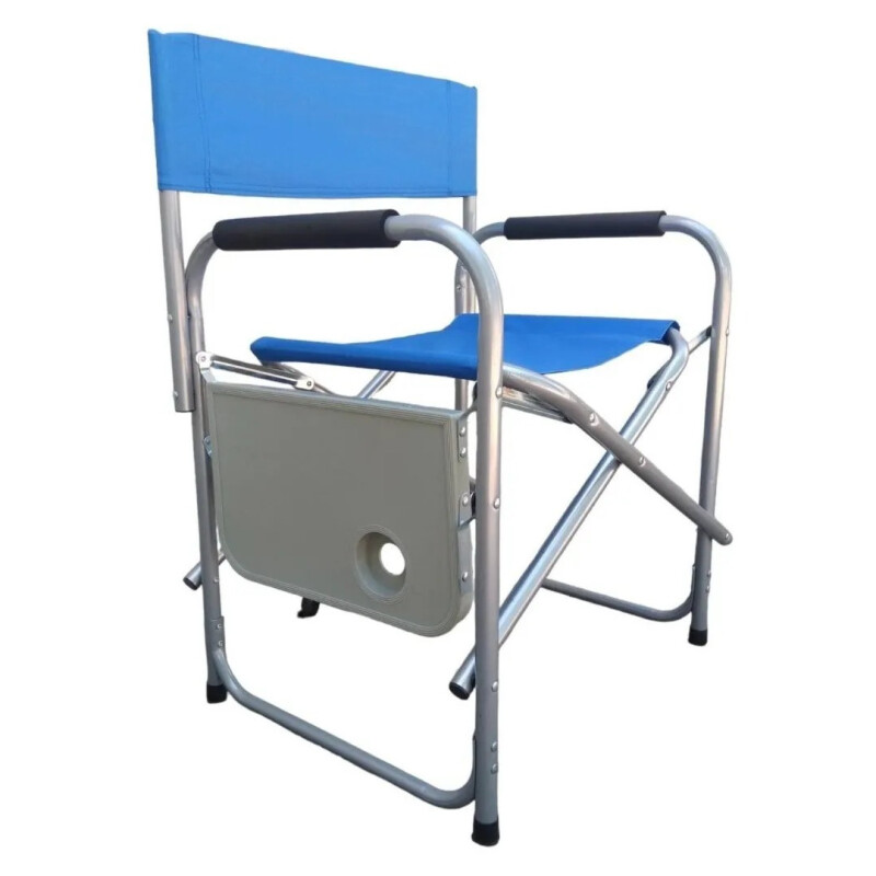 Silla plegable director con mesa Azul