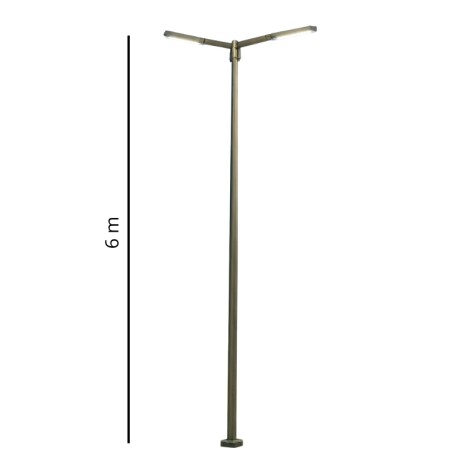 Columna 6mt con dos Brazos Blanca Columna 6mt Con Dos Brazos Gris