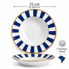 Juego de 6 Platos Hondo de Cerámica Alleanza 25cm Stripe Azul Juego de 6 Platos Hondo de Cerámica Alleanza 25cm Stripe Azul