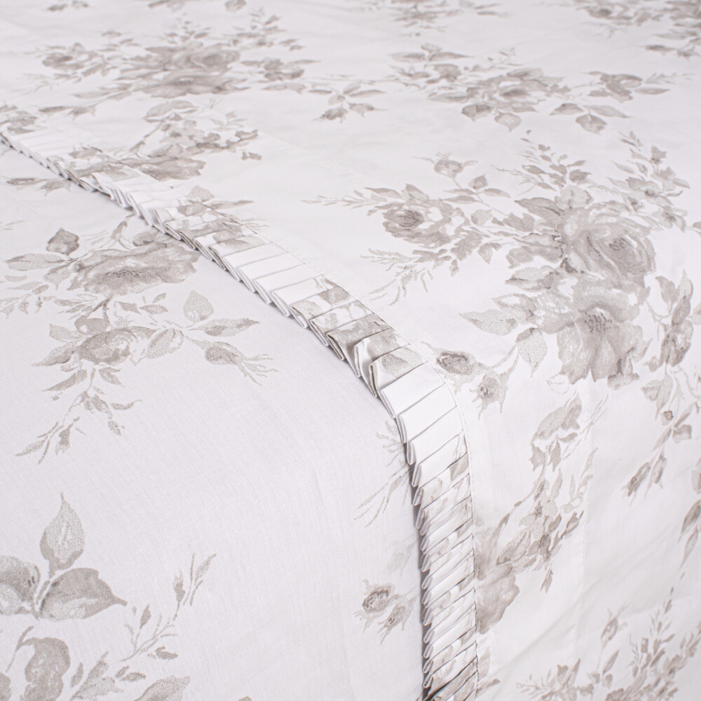 Juego de Sábana Amelia 200h Rosas Beige Twin