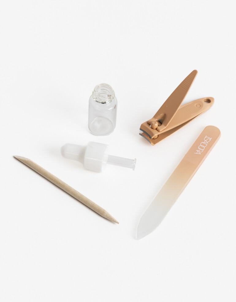 Complementos de Cosmética Herramientas de manicura Mini Set De Manicura Portable - Coral Medio