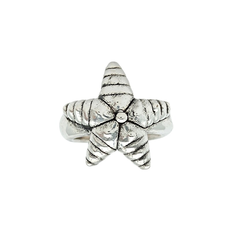 Anillo Estrella de Mar-Plata 925 Inflada-Sin Piedra-AN3043 sinpiedra