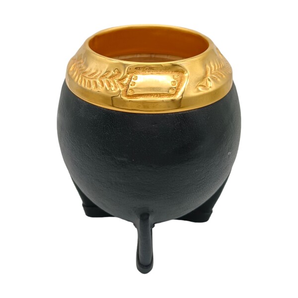 MATE TORPEDO ALPACA BAÑADA EN ORO 16 Negrouniforme