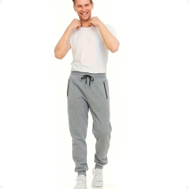 Pantalón Jogging Para Hombre Deportivo Premium Gris Talla M