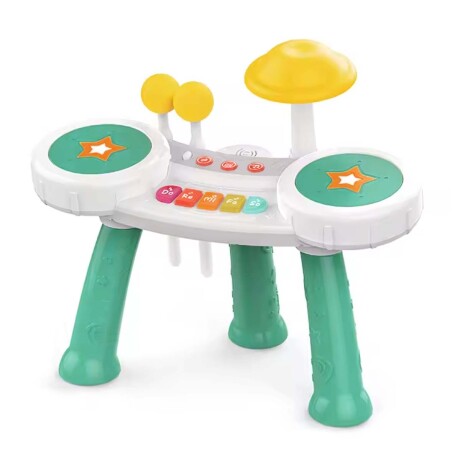 Piano y Batería con Música Sonidos Notas Juegos Bebé Huanger Verde