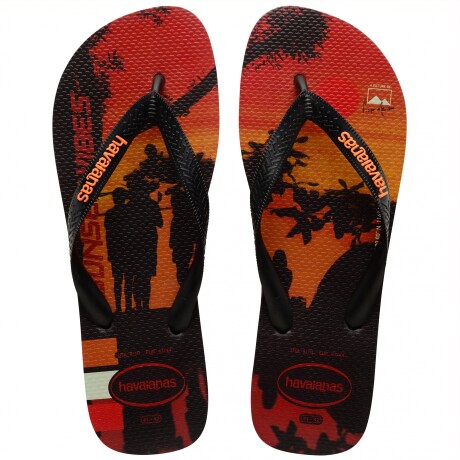 Sandalias de Hombre Havaianas Hype Negro - Anaranjado