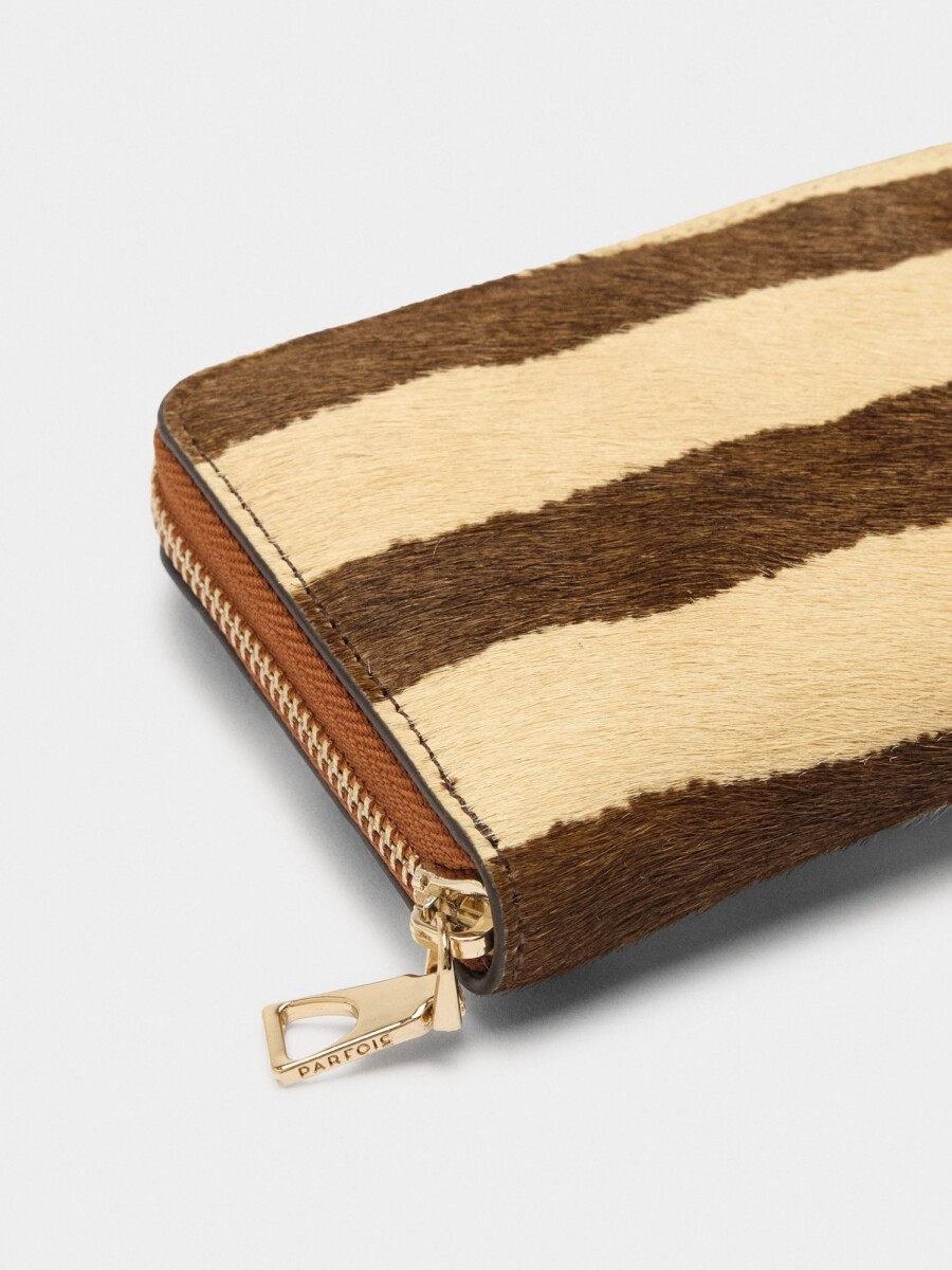 Cartera De Piel Con Pelo multicolor