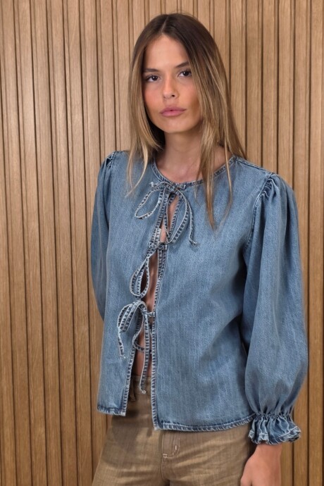 Camisa Flow Denim Celeste