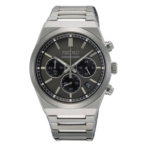 Relok Seiko SSB455P1 para hombre con correa de acero Plateado
