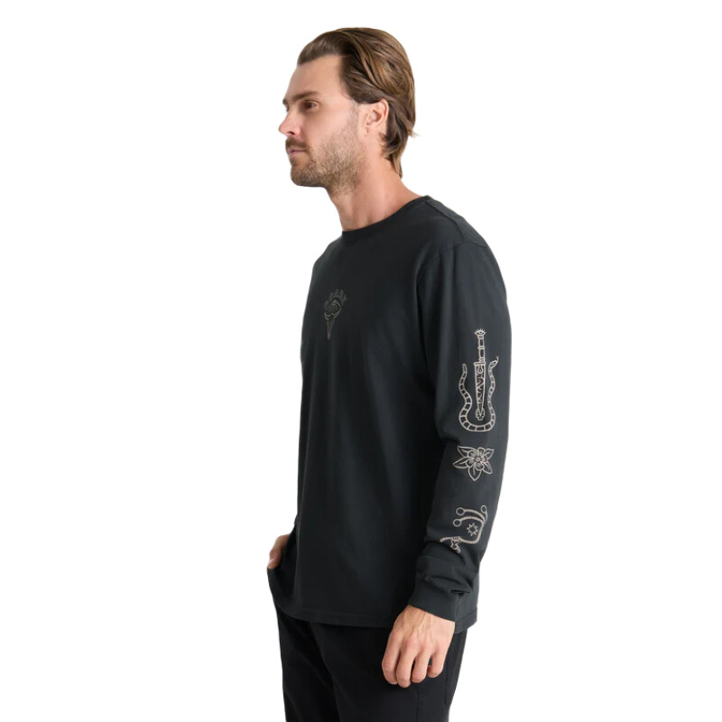 Remera Roark Icons Ls - Negro Remera Roark Icons Ls - Negro
