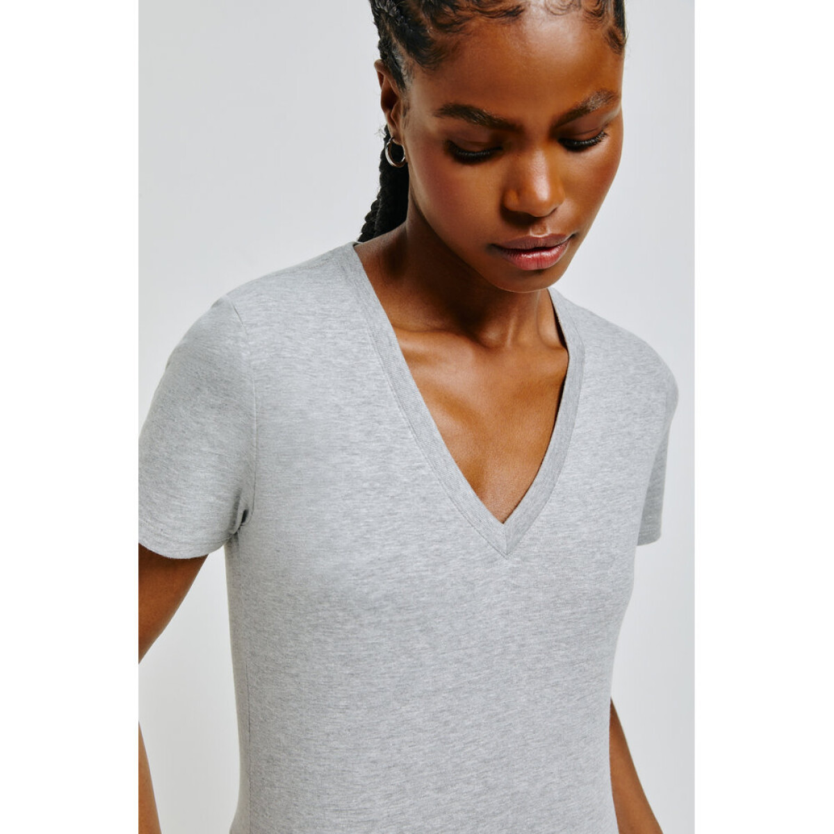 CAMISETA MM FEM - CINZA MESCLA 