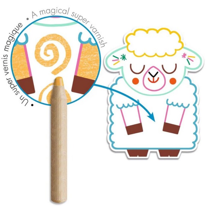 Láminas para colorear con lápiz mágico Oveja