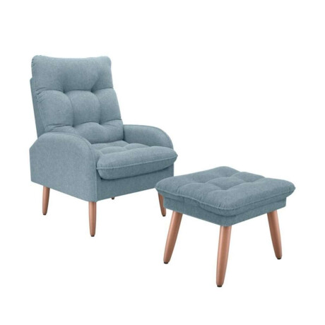 Butaca 1 Cuerpo Living + Puf Nantes Azul